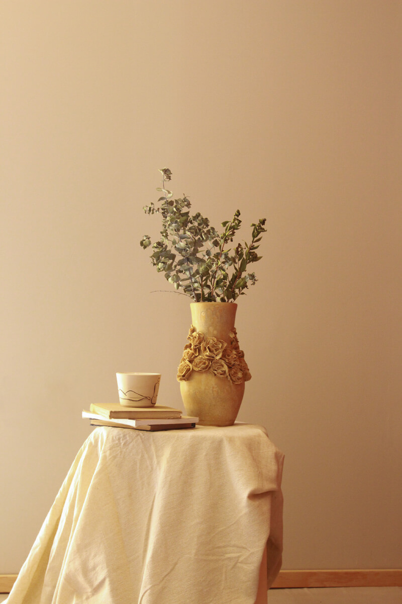 Vase with flowers on a table