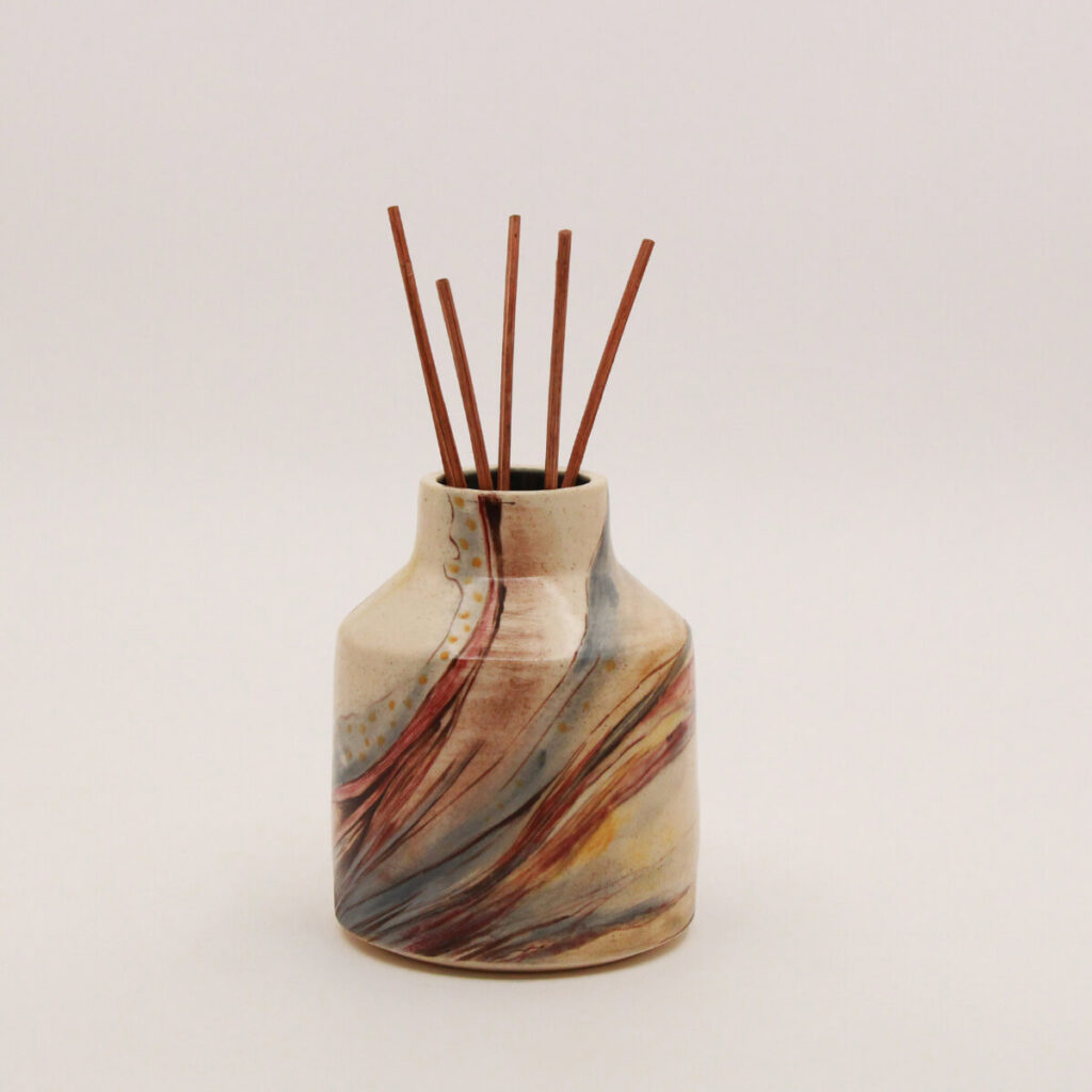 Starlite Summer handmade ceramic reed diffuser with reeds