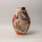 Back view of Warm Stillness decorative handmade ceramic vase