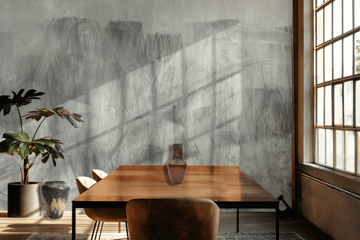 Minimalist dining area with natural light