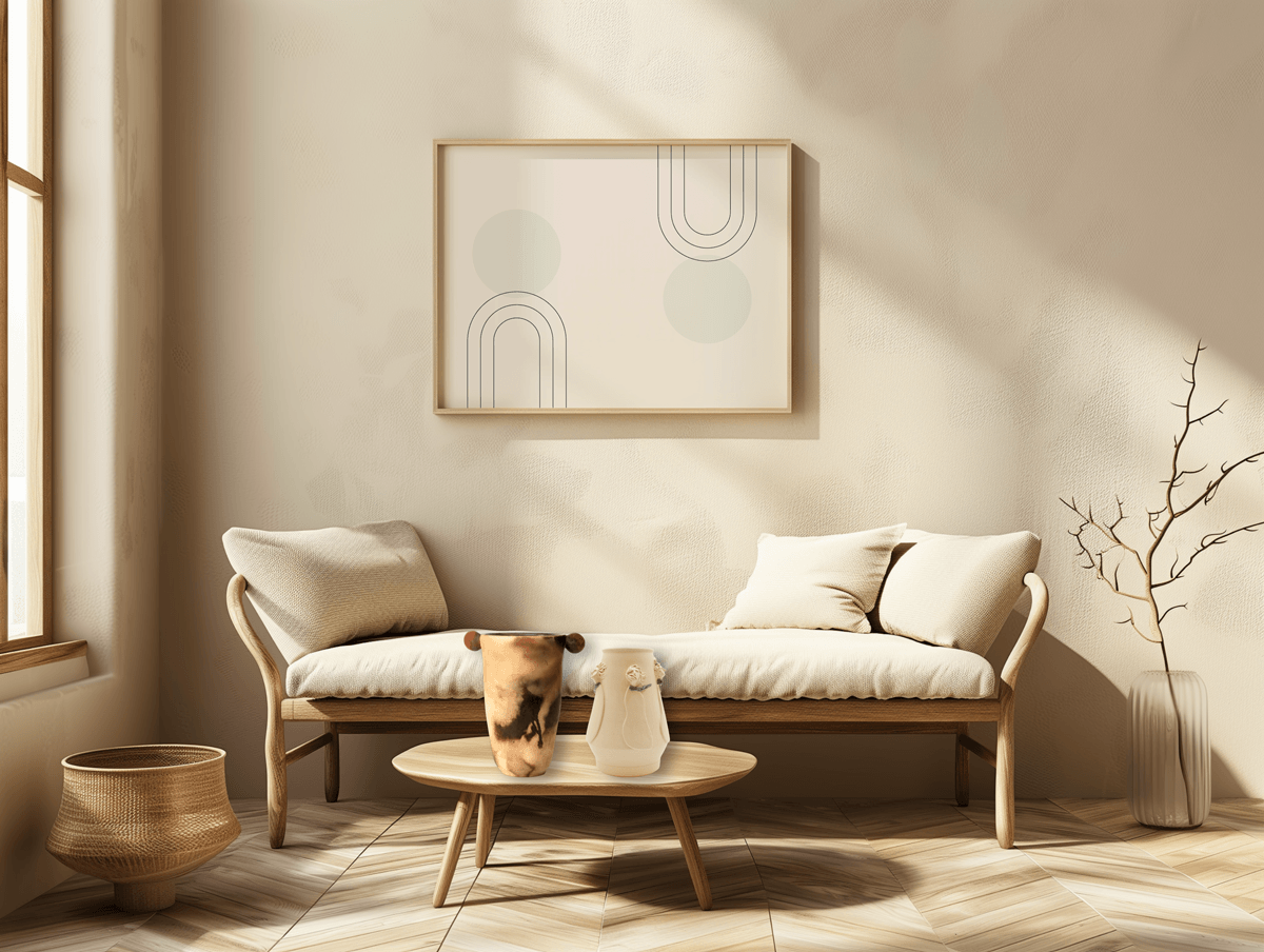 Minimalist Scandinavian interior with natural light